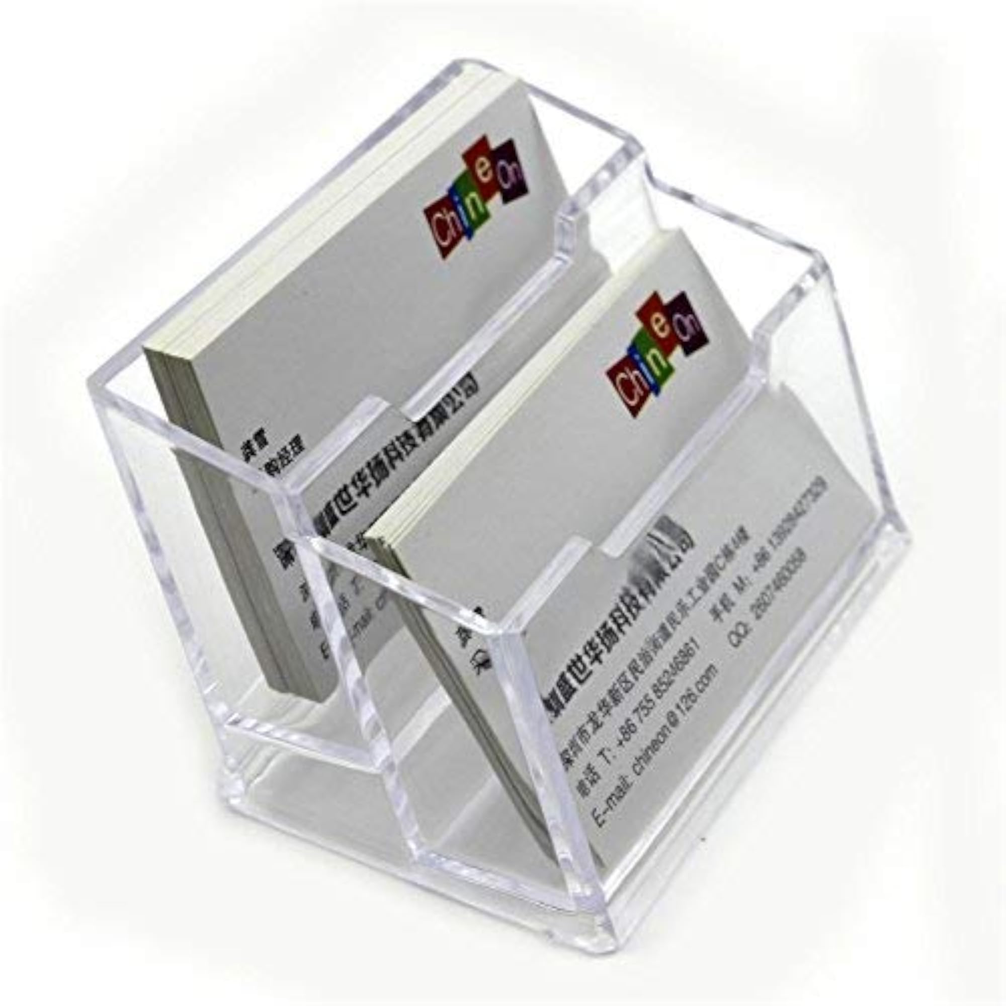 2-Tier Acrylic Crystal-Clear Business Card Holder